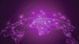 Global network connection. World map point and line composition concept of global business. Vector Illustration